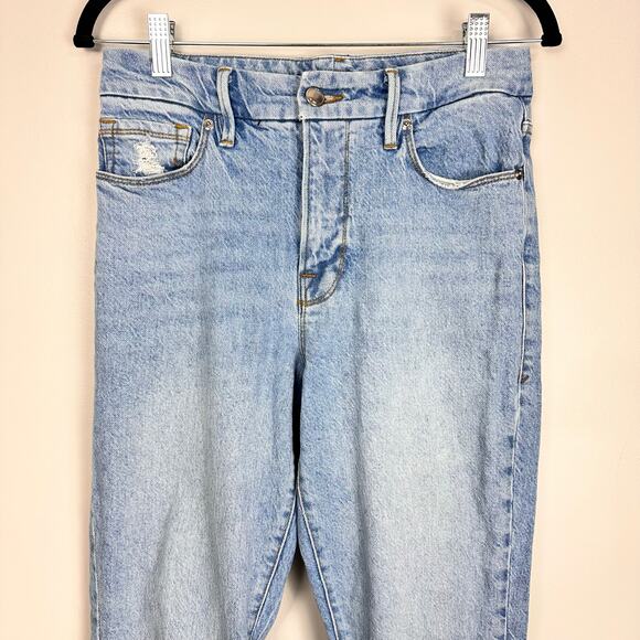 Good American Good Classic Straight Slim High Rise Stretch Jeans Light Wash 4/27 - Picture 5 of 9